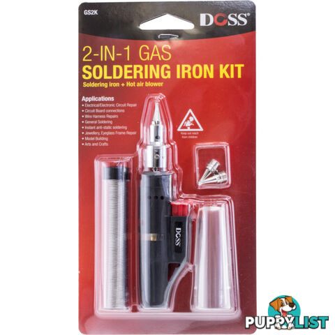 GS2K 2 IN 1 GAS SOLDERING IRON KIT SOLDERING HOT AIR BLOWER 2IN1