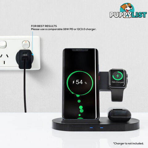 WCS03 3 IN 1 QI CHARGING STAND