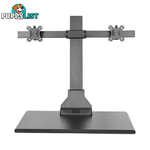 EDT10T02B DUAL MONITOR ELEC SIT STAND DESKTOP WORK STATION- BLACK