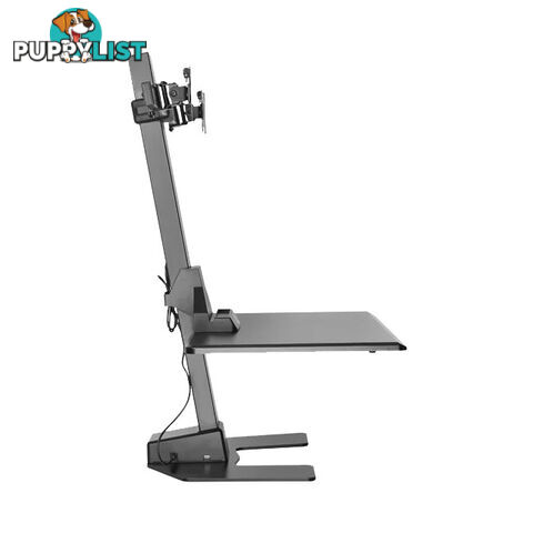 EDT10T02B DUAL MONITOR ELEC SIT STAND DESKTOP WORK STATION- BLACK