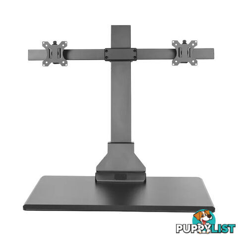 EDT10T02B DUAL MONITOR ELEC SIT STAND DESKTOP WORK STATION- BLACK