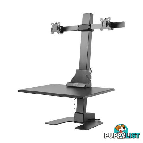 EDT10T02B DUAL MONITOR ELEC SIT STAND DESKTOP WORK STATION- BLACK