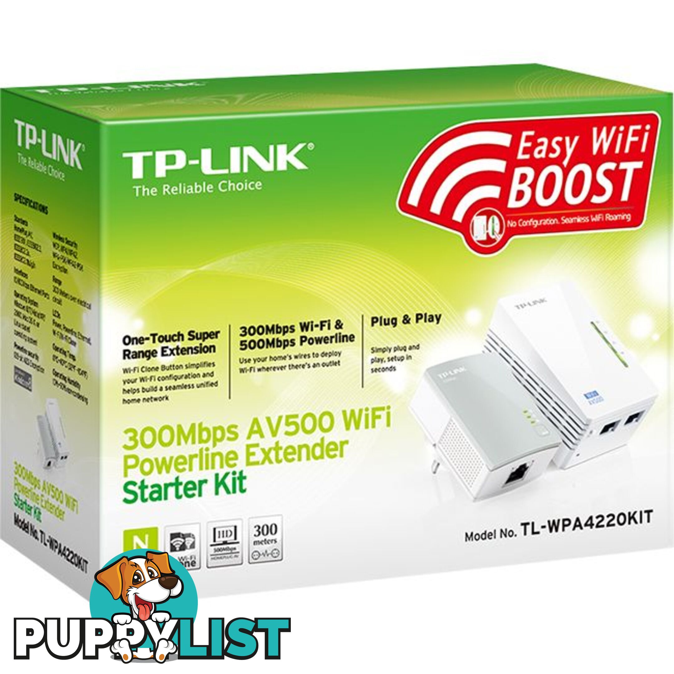 WPA4220KIT WIRELESS POWERLINE EXTENDER 300MBPS WIFI TLWPA4220