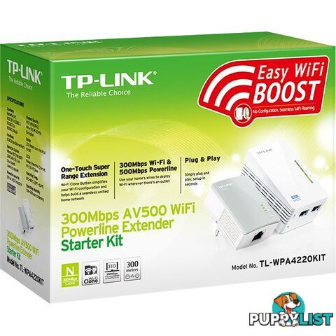 WPA4220KIT WIRELESS POWERLINE EXTENDER 300MBPS WIFI TLWPA4220