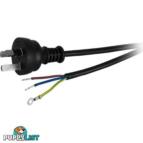 23PB075 2M 7.5A 3 CORE MAINS LEAD BARE WIRE POWER LEAD BLACK