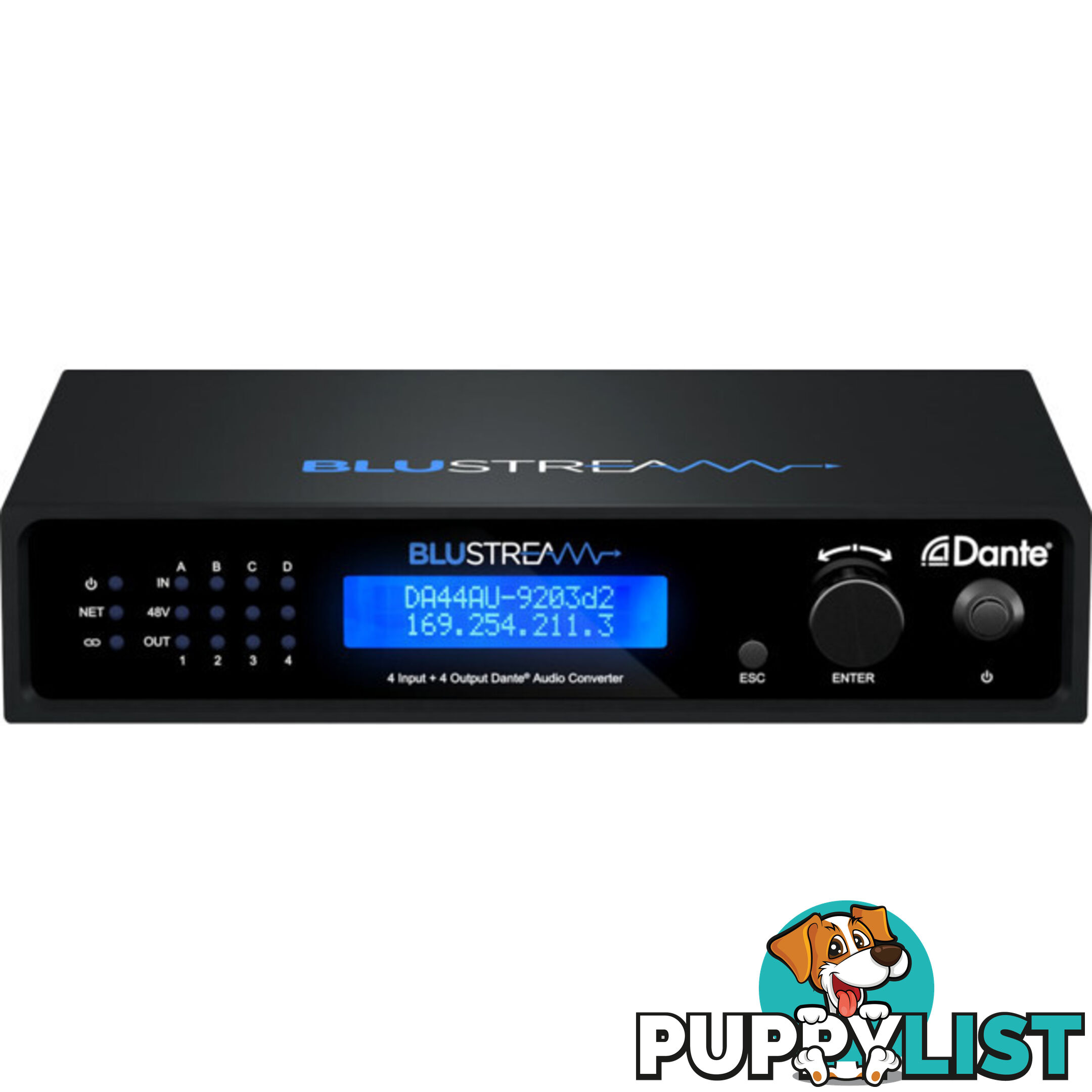 DA44AU 4X4 DANTE DIGITAL AUDIO MATRIX BLUSTREAM