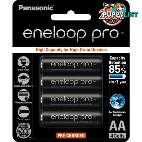 BK3HCCE4BT 4PK AA ENELOOP PRO BATTERIES 2550MAH