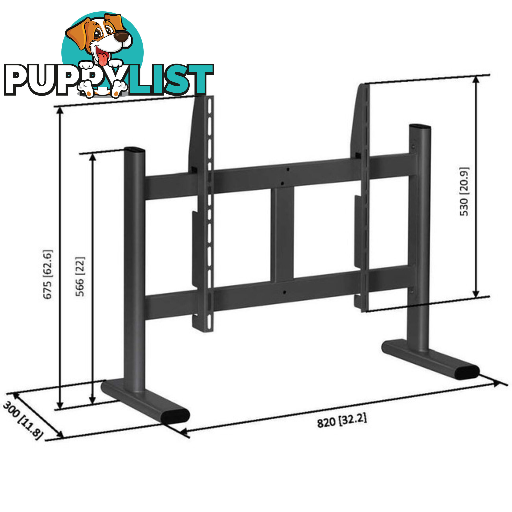 PB050 FLAT DISPLAY TABLE STAND FROM 200X100 TO 670X510