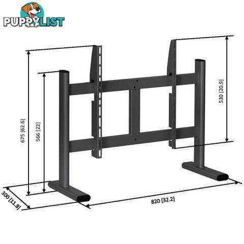 PB050 FLAT DISPLAY TABLE STAND FROM 200X100 TO 670X510