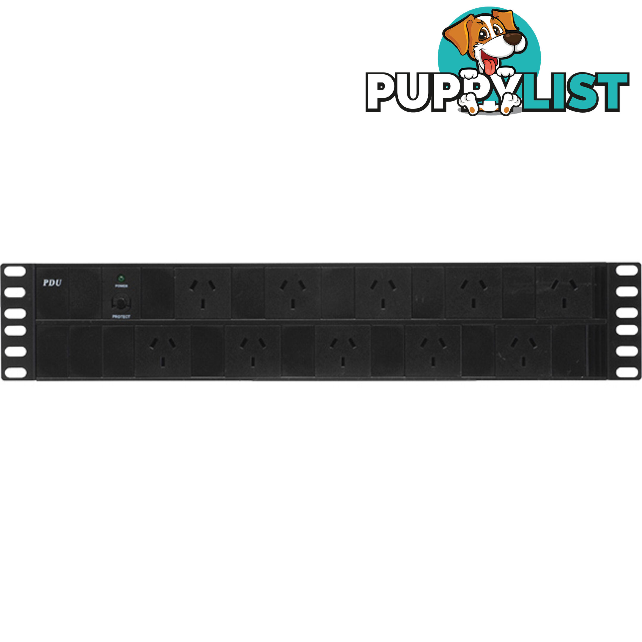 RM10WHPR 19" 2RU 10 WAY POWER RAIL HORIZONTAL RACK MOUNT