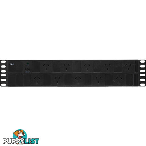 RM10WHPR 19" 2RU 10 WAY POWER RAIL HORIZONTAL RACK MOUNT