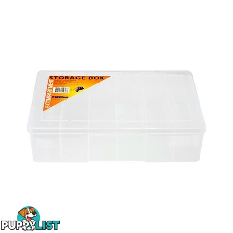 1H095 6 COMPARTMENT STORAGE BOX LARGE DEEP PLASTIC CASE