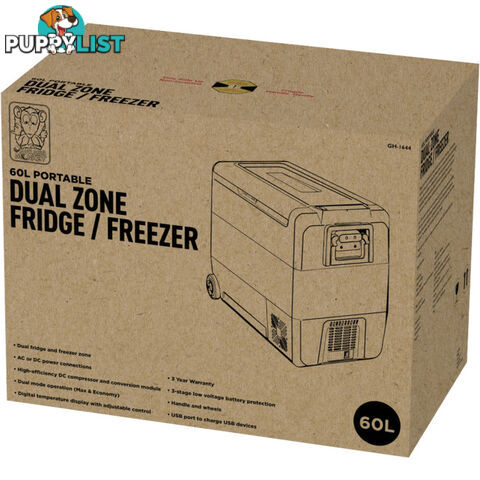 GH1644 60L PORTABLE FRIDGE DC AC BRASS MONKEY