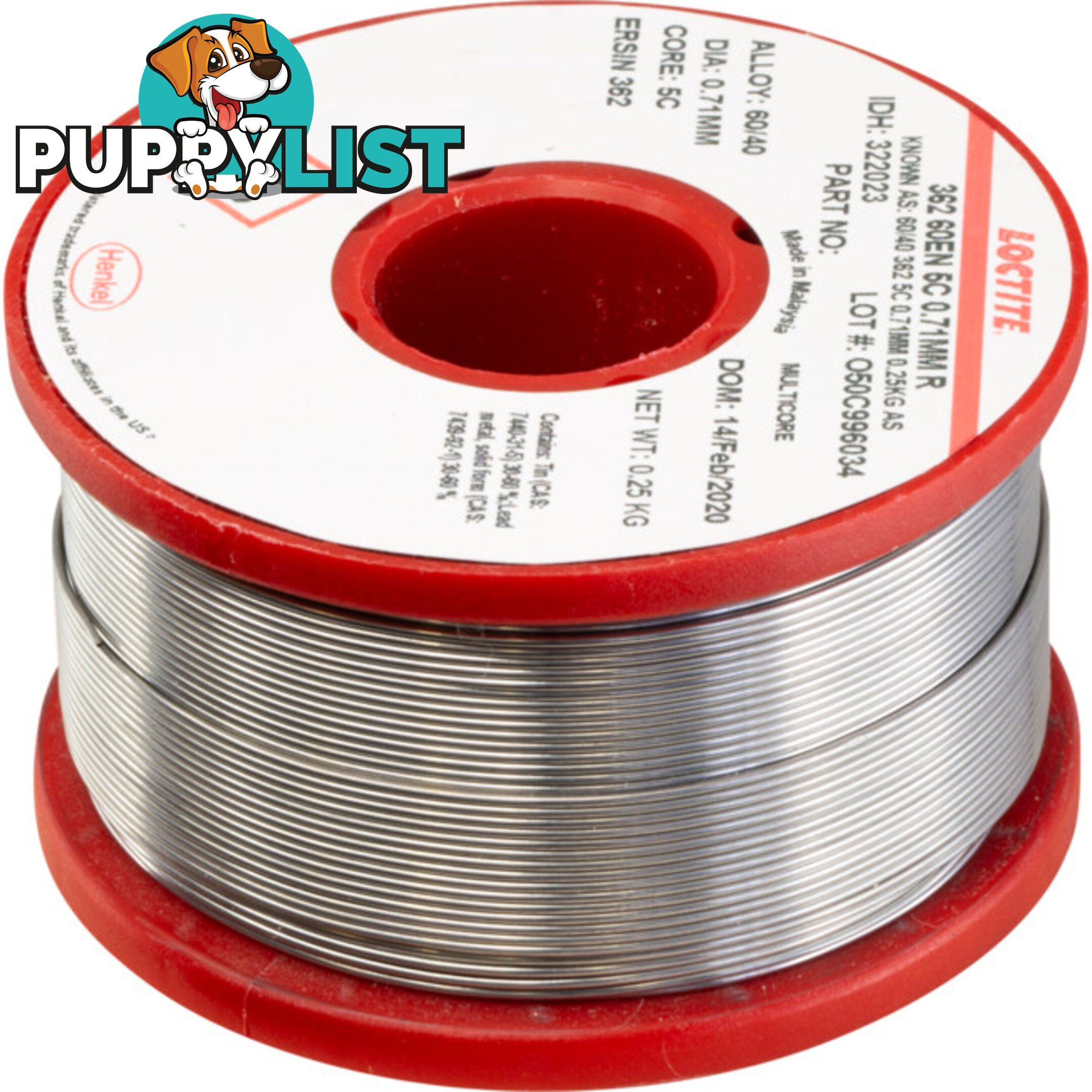 22250MCS 60/40 250G 0.71MM SOLDER 60% TIN, 40% LEAD - MULTICORE