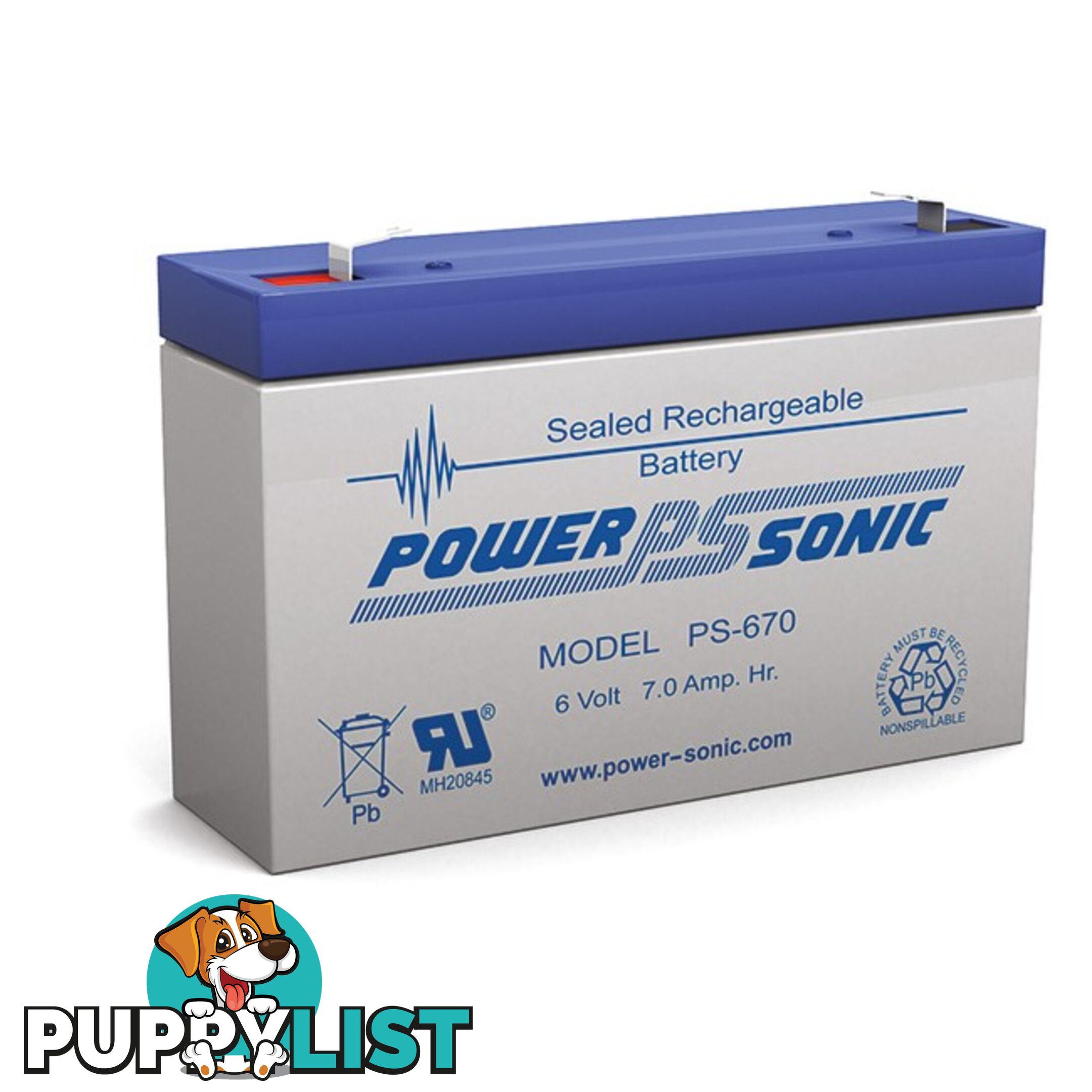 PS670 6V 7AMP SLA BATTERY F1 TERMINAL SEALED LEAD ACID