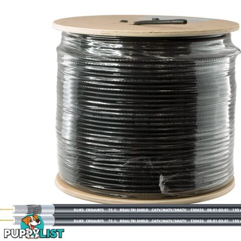 CRG6UBTS-150M RG6 TRISHIELD SIAMESE COAX 150M WOODEN DRUM