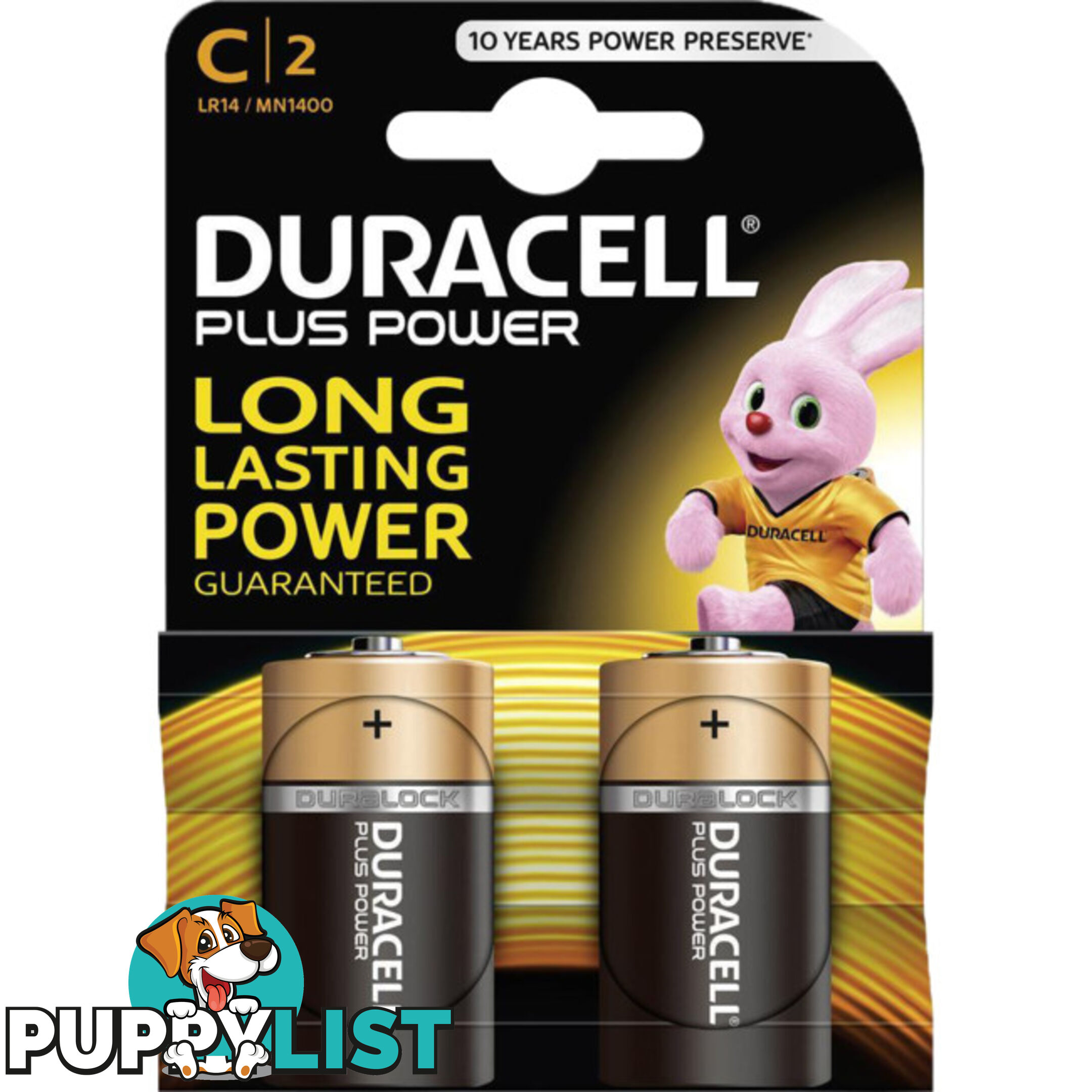 MN1400B2 'C' ALKALINE DURACELL BATTERY COPPER TOP PK2