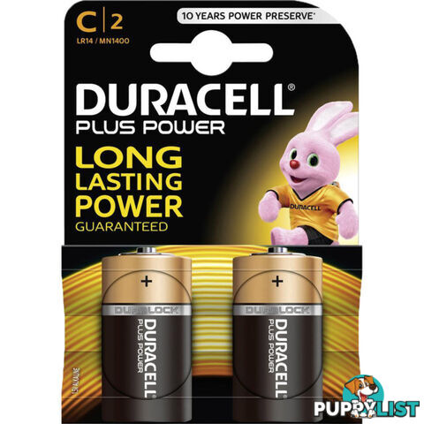 MN1400B2 'C' ALKALINE DURACELL BATTERY COPPER TOP PK2