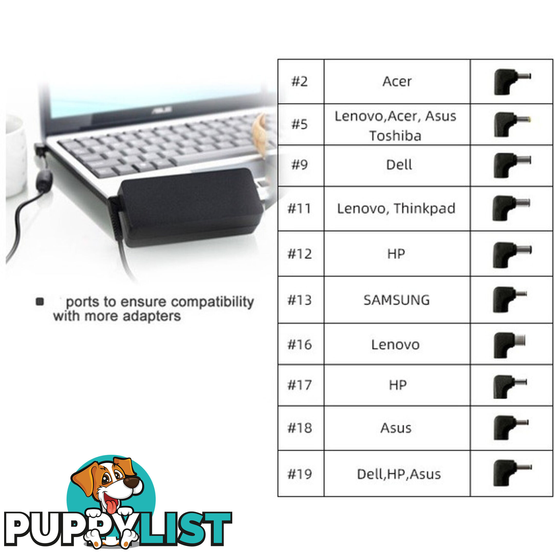 LPS18 65W LAPTOP ADAPTER 10 TIPS