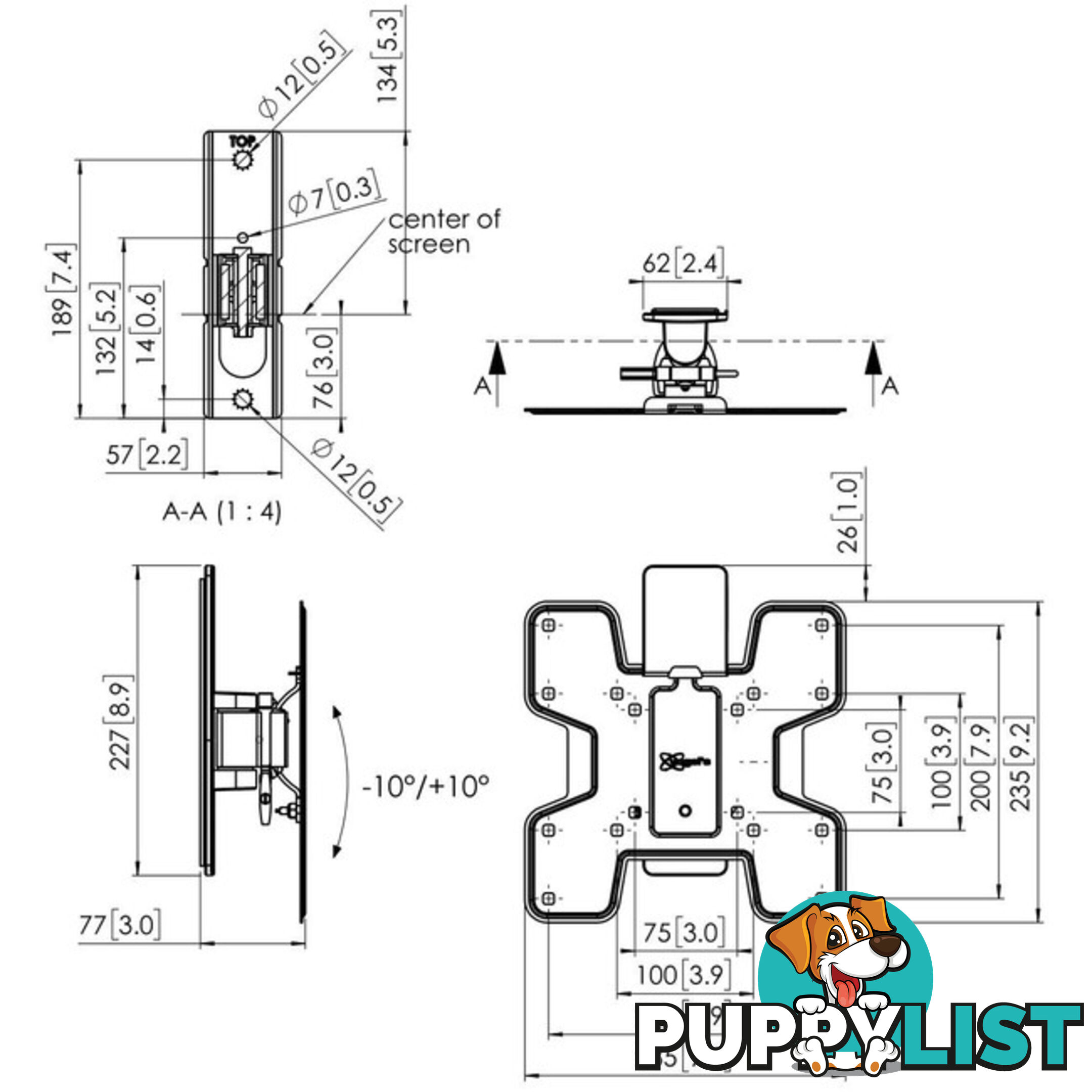 PFW2020 TURN AND TILT WALL MOUNT 19-43" UPTO 16KG VOGELS