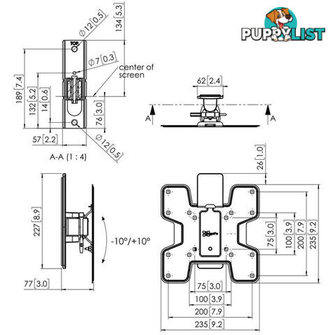 PFW2020 TURN AND TILT WALL MOUNT 19-43" UPTO 16KG VOGELS