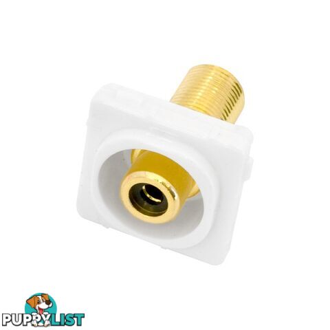 PK4646 BLACK RCA SOCKET TO 'F' SOCKET INSERT TO SUIT CLIPSAL GOLD