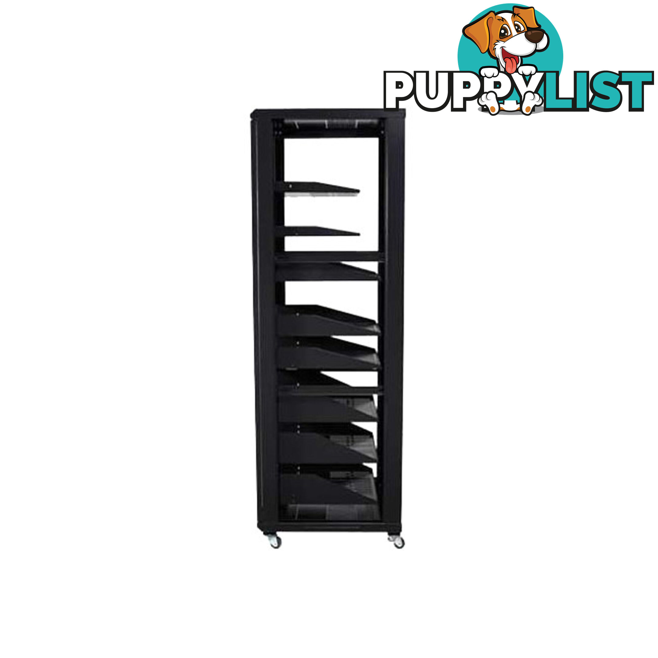 CFR2136B1 36U AV RACK WITH SHELVES ANDDOOR REMOVABLE BACK AND SIDE PANELS