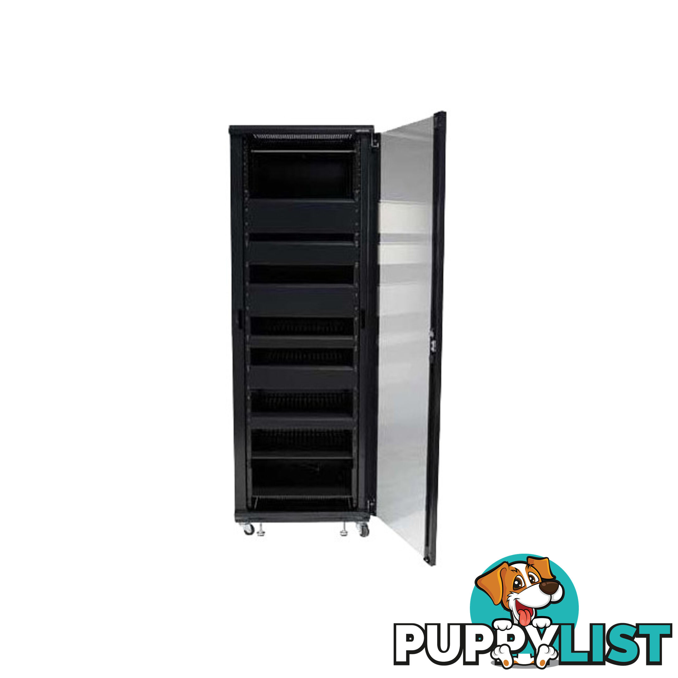 CFR2136B1 36U AV RACK WITH SHELVES ANDDOOR REMOVABLE BACK AND SIDE PANELS