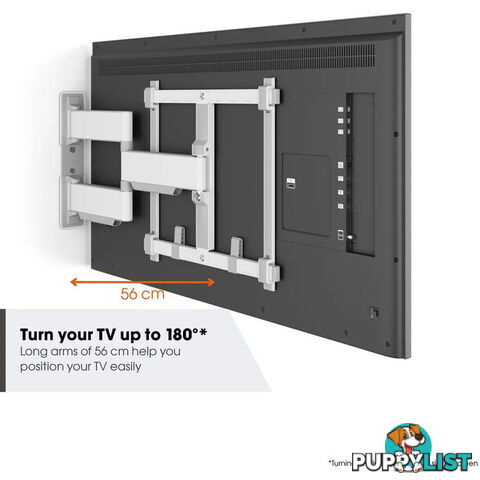 TVM5445W ELITE SERIES FULL MOTION+ 32"-65" WALL MOUNT WHITE - PIVOT UP TO 180Â° - MAX VESA 400X400