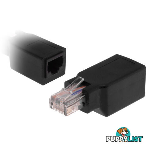 PK4040 RJ45 CAT5E CROSSOVER ADAPTOR BLACK