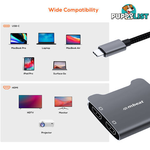 CDHD USB-C TO DUAL HDMI ADAPTER 4K TOUGHLINK