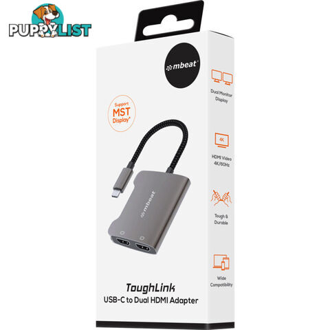 CDHD USB-C TO DUAL HDMI ADAPTER 4K TOUGHLINK