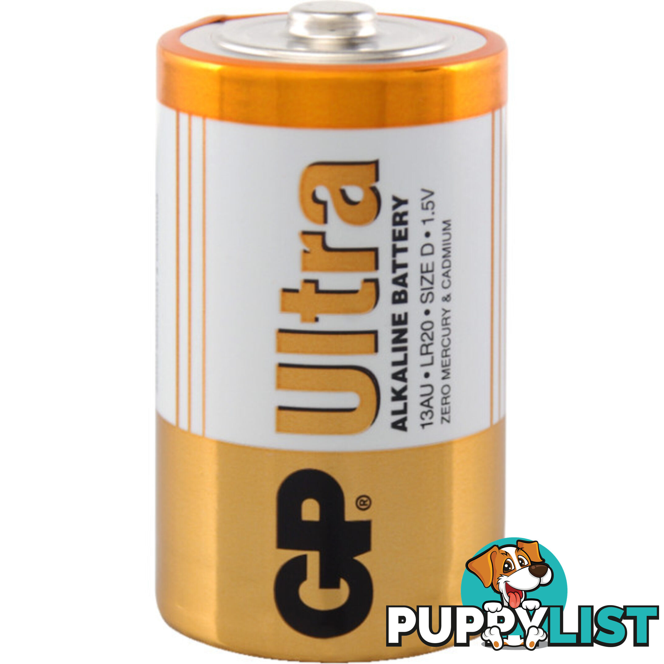 GP13AUC2 GP 1.5V ULTRA ALKALINE D BATTERY CARD OF 2