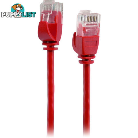 LC6SL0025RD 0.25M SLIM CAT6 PATCH LEAD RED ULTRA THIN