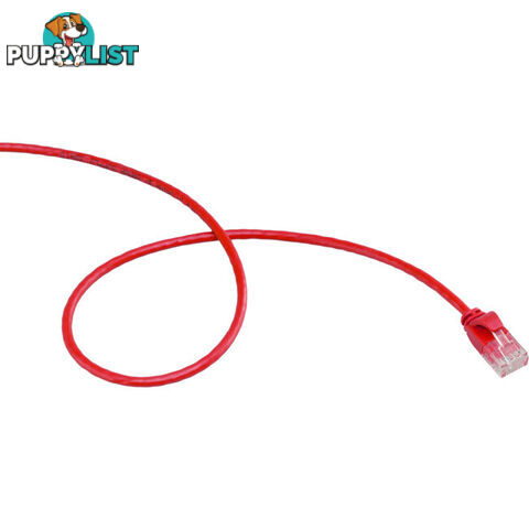 LC6SL0025RD 0.25M SLIM CAT6 PATCH LEAD RED ULTRA THIN