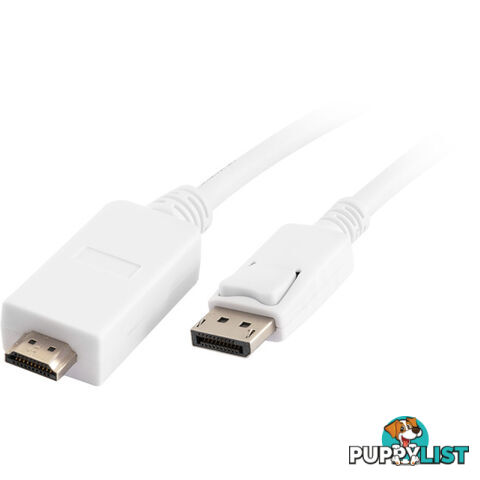 LC6210 DISPLAYPORT PLUG TO HDMI - 2M PLUG LEAD WHITE