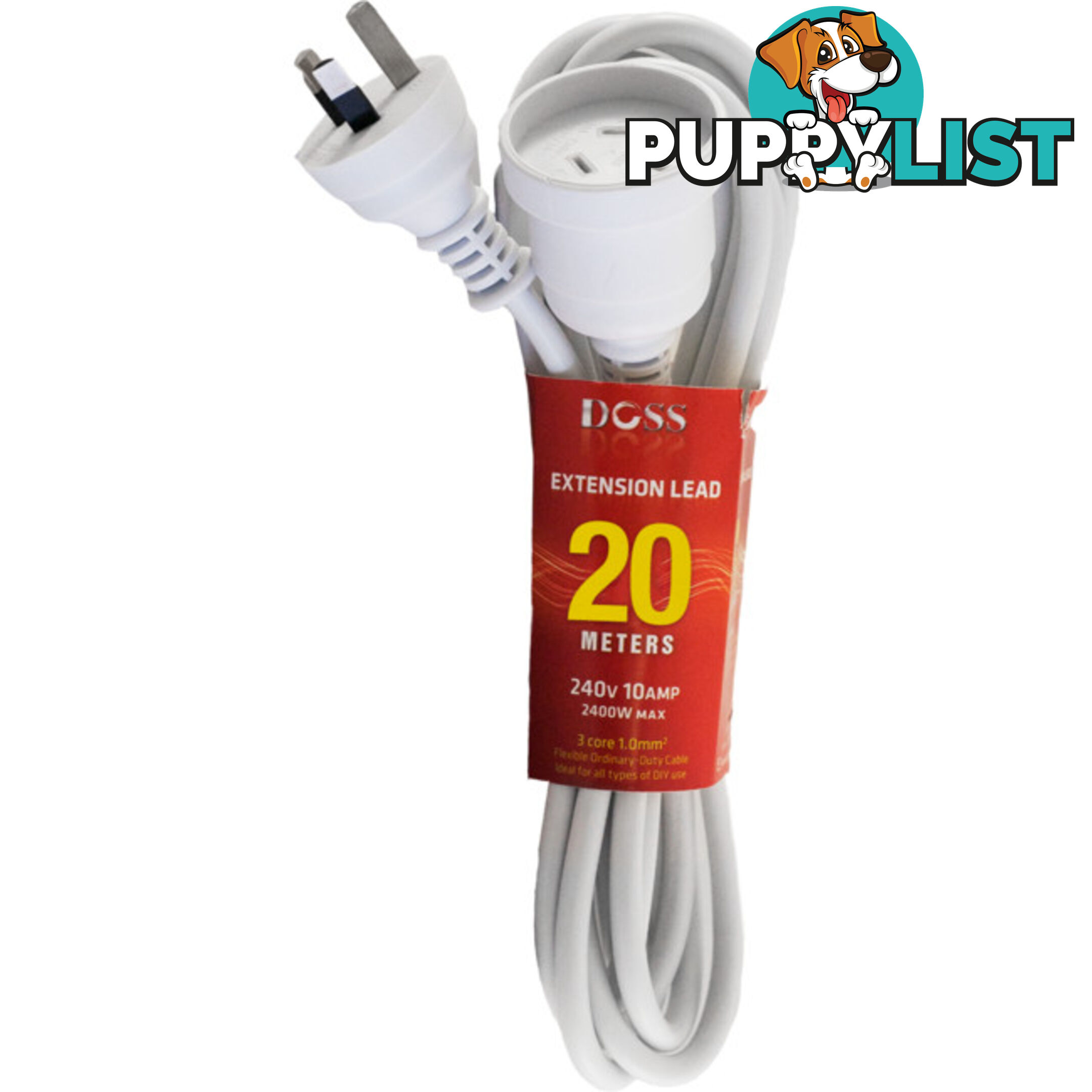 EXL20M 20M POWER EXTENSION LEAD WHITE