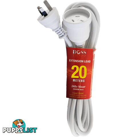 EXL20M 20M POWER EXTENSION LEAD WHITE