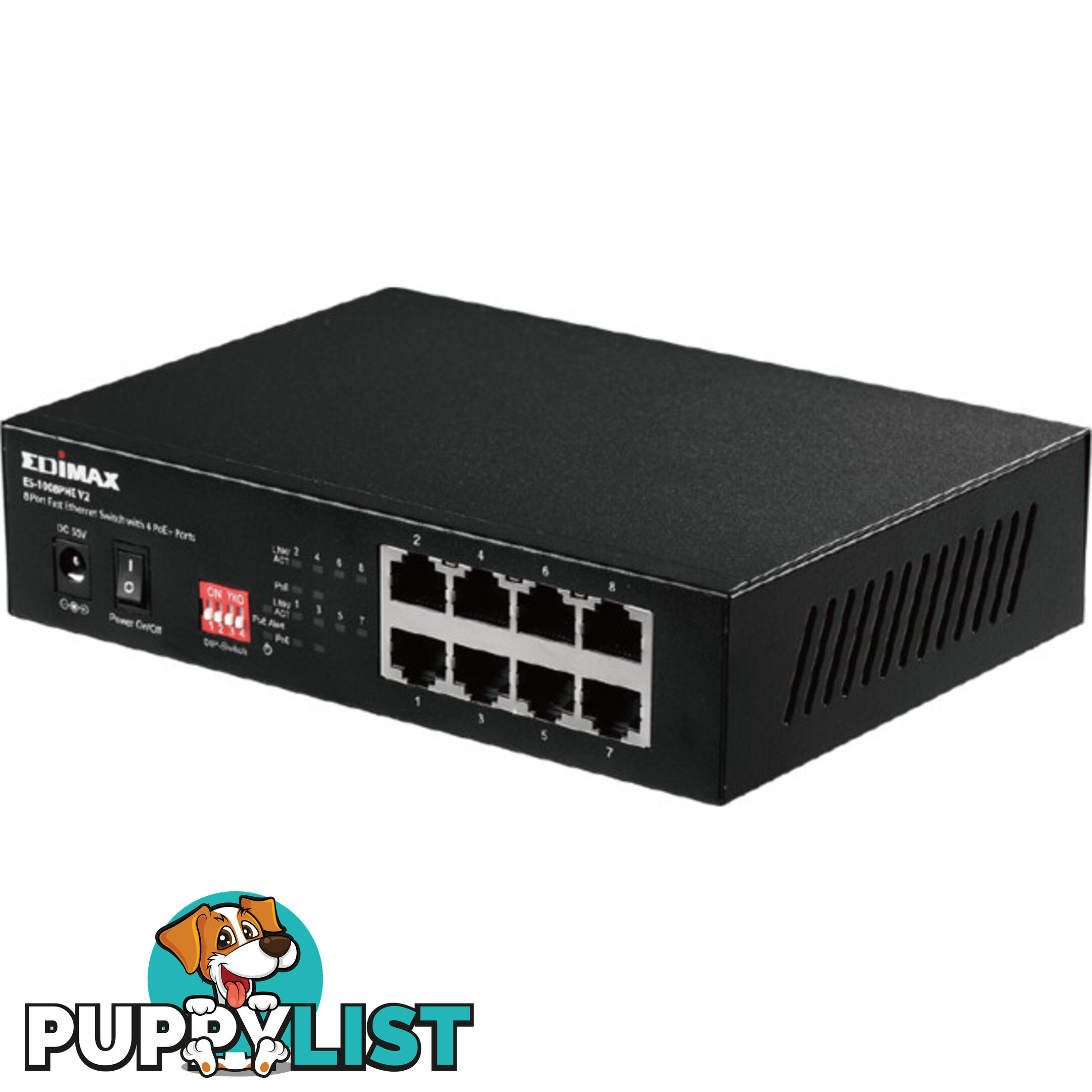 ES1008PHEV2 8 PORT POE SWITCH WITH DIP 4 X POE PORTS 200M