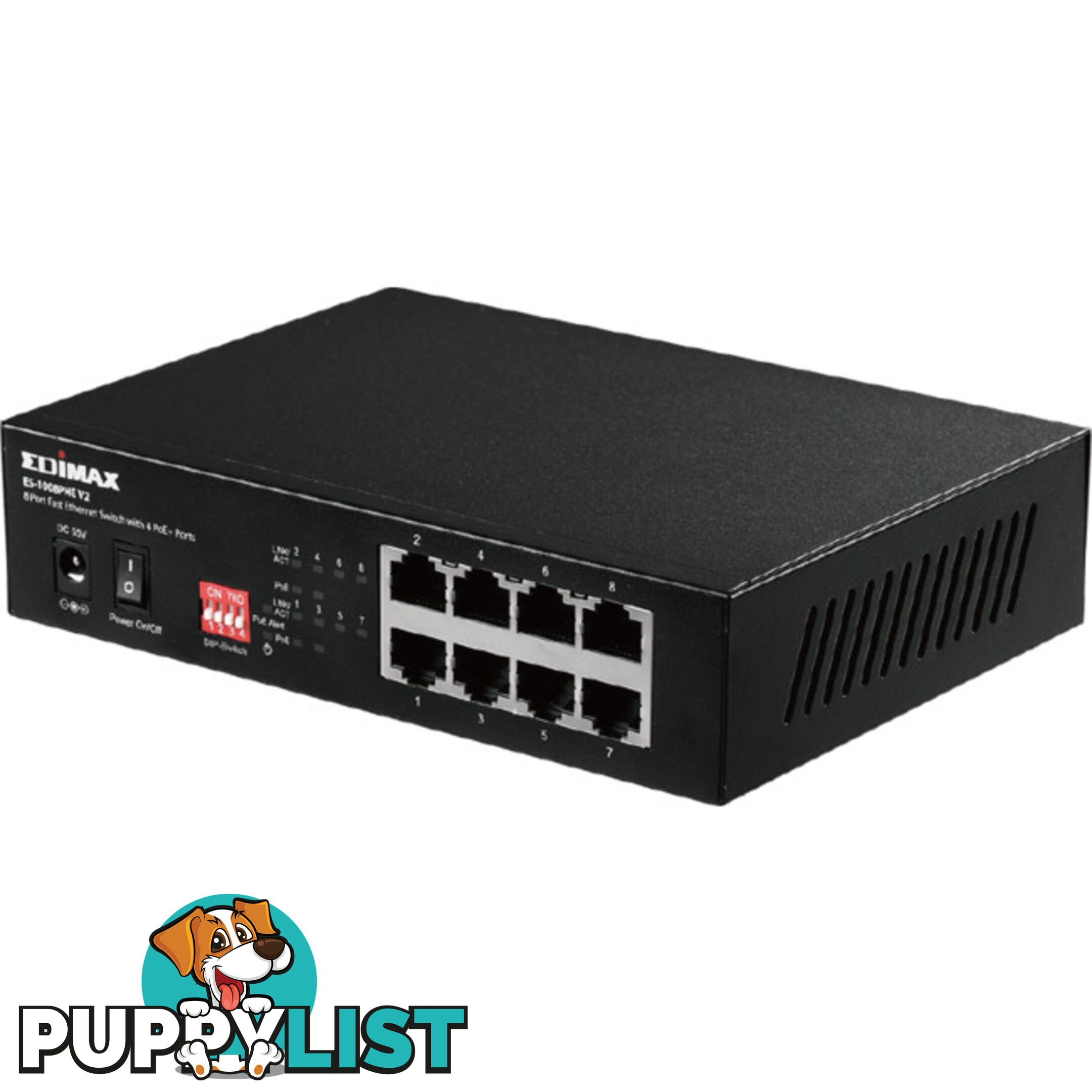 ES1008PHEV2 8 PORT POE SWITCH WITH DIP 4 X POE PORTS 200M