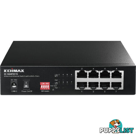 ES1008PHEV2 8 PORT POE SWITCH WITH DIP 4 X POE PORTS 200M