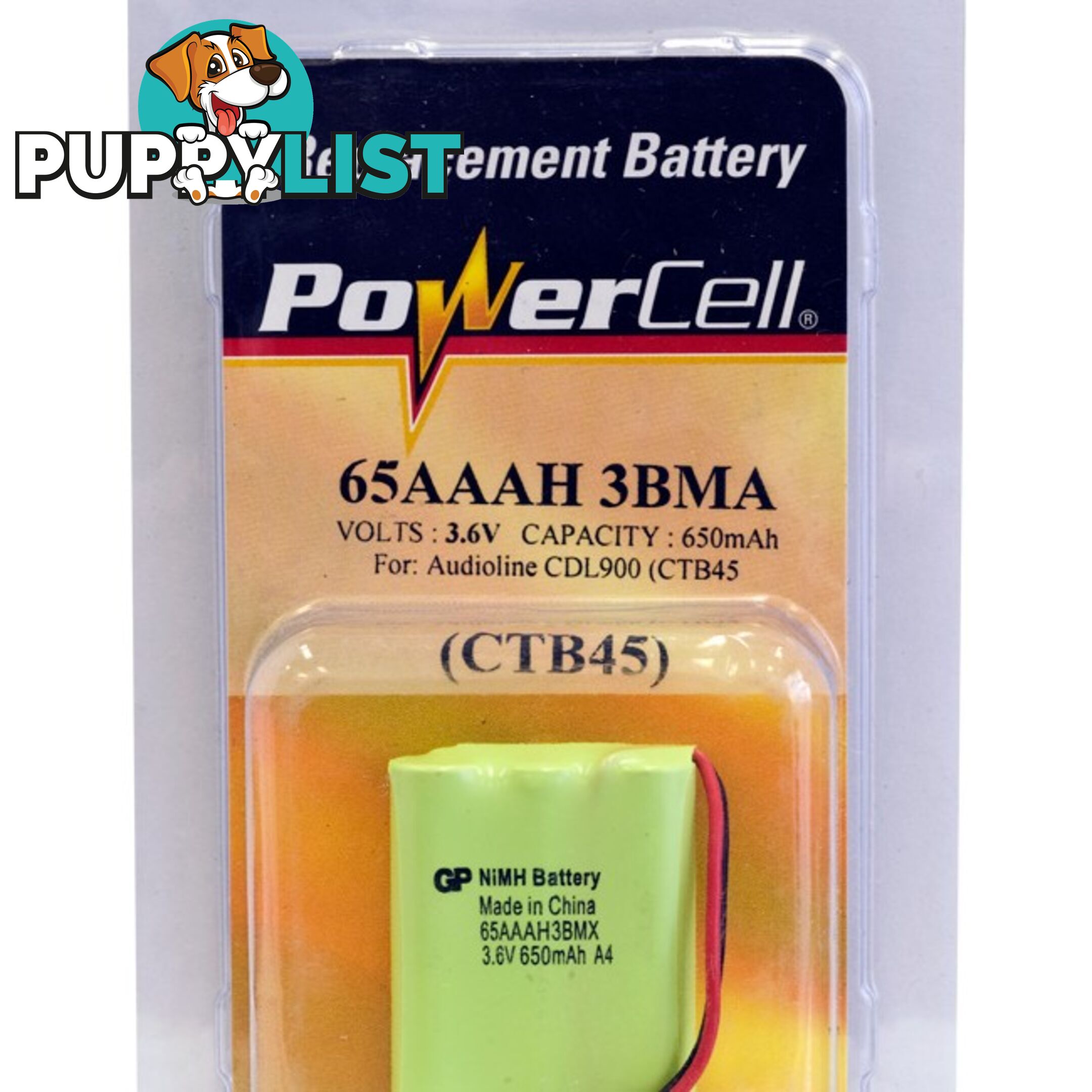 CTB45 3.6V NIMH 650MAH PHONE BATTERY SUITS AUDIOLINE CORDLESS