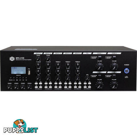 MPA4150 4 ZONE CLASS D AMPLIFIER WITH MP3 USB BT 150W*4 5 LINE/MIC IN