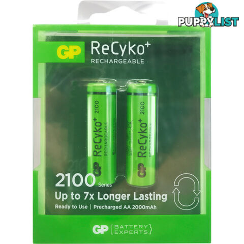 GP2AARECY RECYKO LSD AA BATTERY 2PK 2100MAH RECHARGEABLE NIMH GP