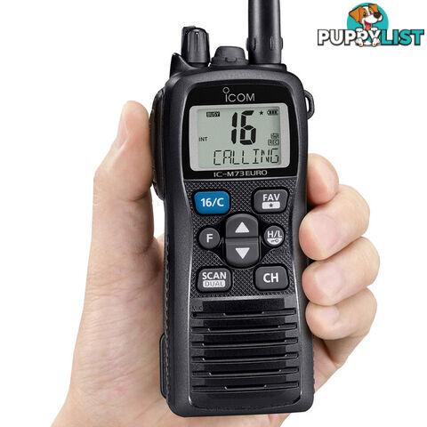 ICM73EURO 5W WATERPROOF VHF MARINE RADIO COMPACT HANDHELD AQUAQUAKE