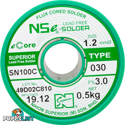 LF1.2SN100C.5K 1.2MM LEAD FREE SOLDER 500G NIHON SUPERIOR SN100C