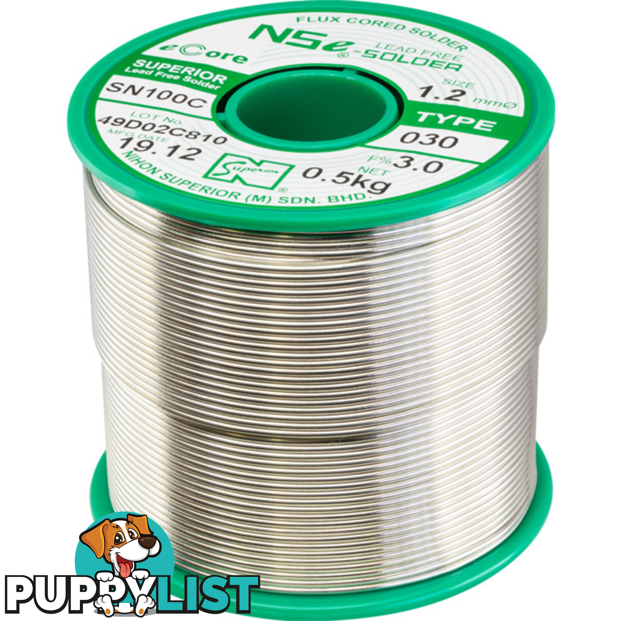 LF1.2SN100C.5K 1.2MM LEAD FREE SOLDER 500G NIHON SUPERIOR SN100C