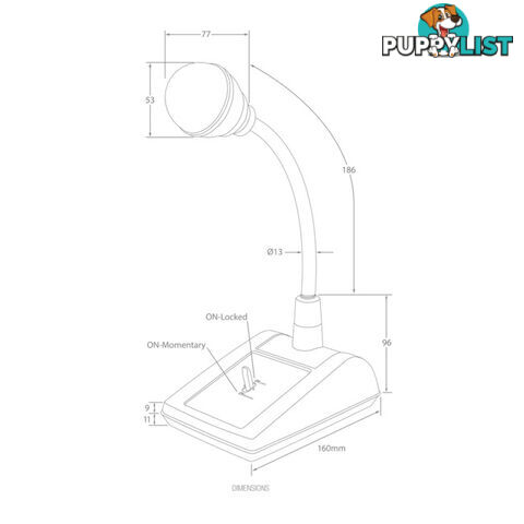 AMX526 DESK PAGING MICROPHONE AUSTRALIA MONITOR