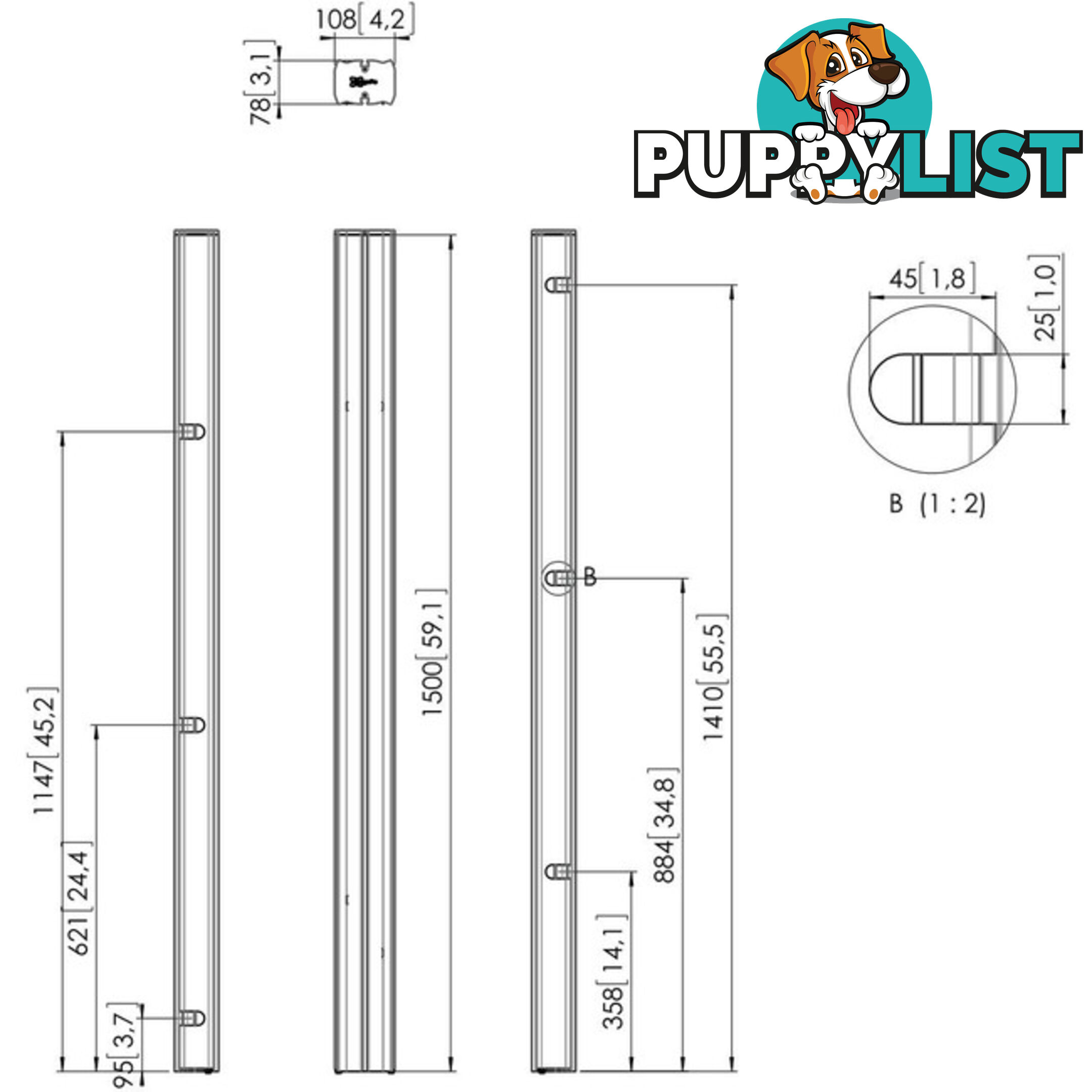 PUC2715B 1500MM CONNECT IT XL POLE