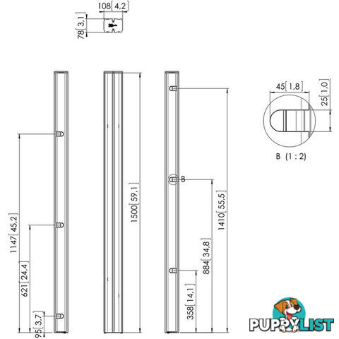 PUC2715B 1500MM CONNECT IT XL POLE